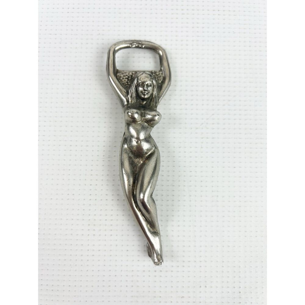 Vintage Nude Shapely Busty Women Girl Beer Soda Barware Bottle Opener Metal